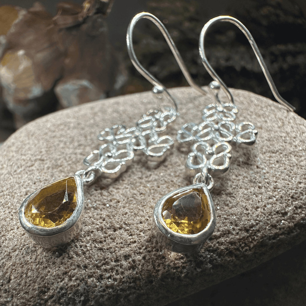 Leanna Celtic Knot Earrings - Citrine