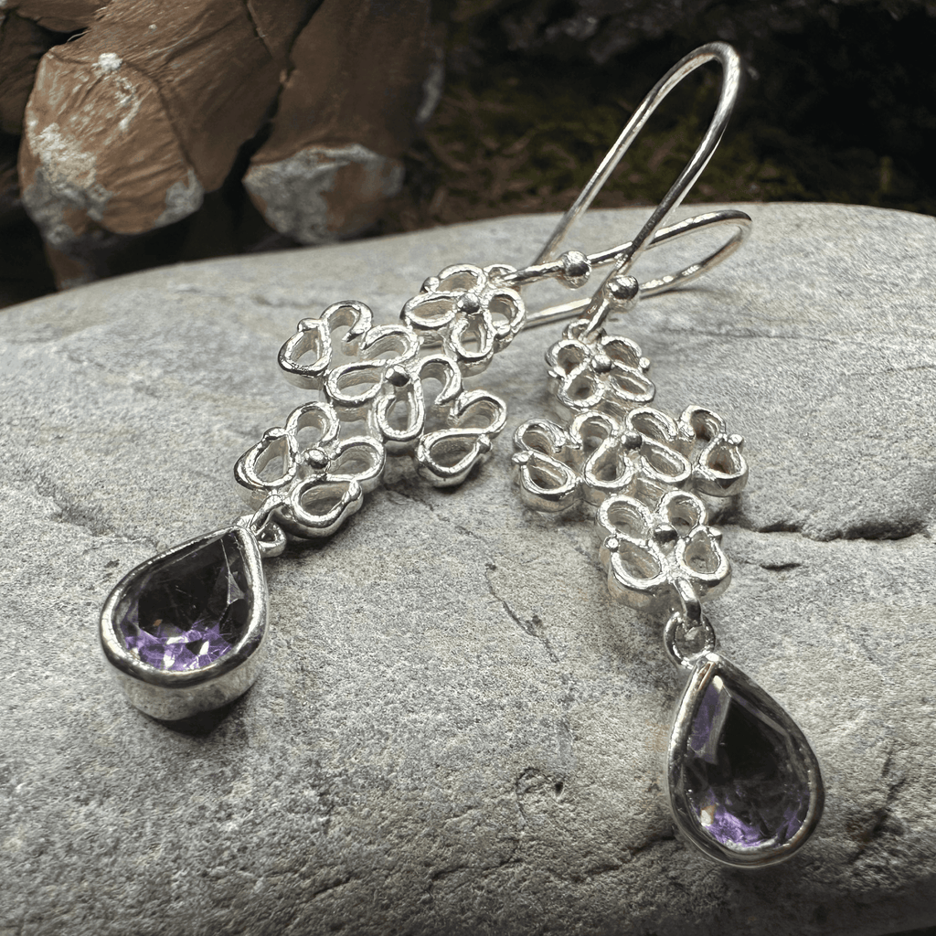 Leanna Celtic Knot Earrings - Amethyst