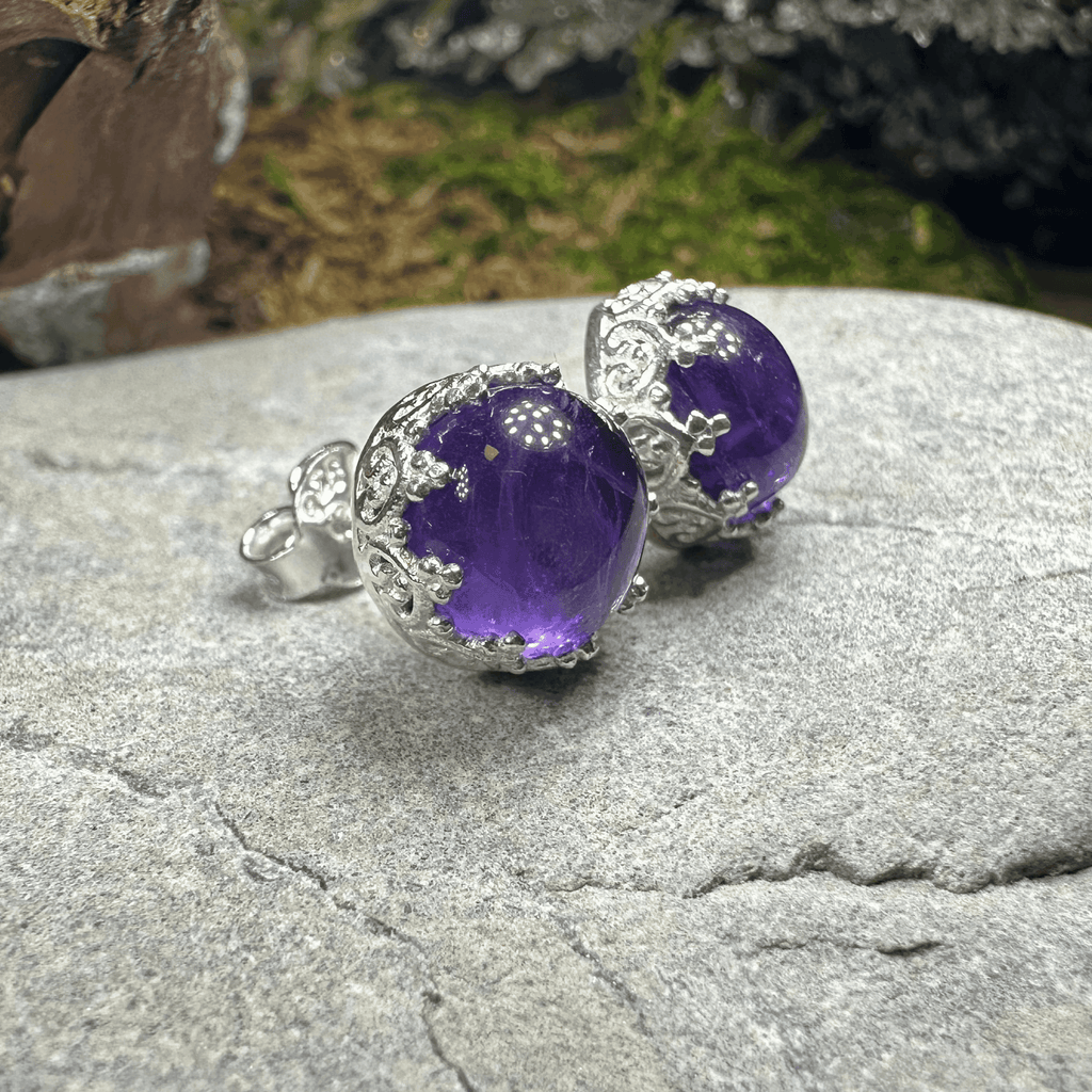 Innocence Post Earrings - Amethyst