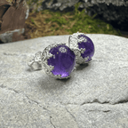 Innocence Post Earrings - Amethyst