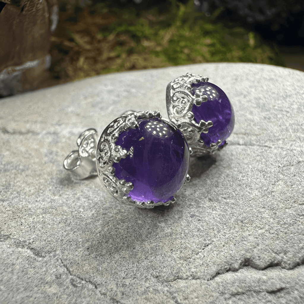 Innocence Post Earrings - Amethyst