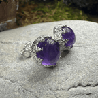 Innocence Post Earrings - Amethyst
