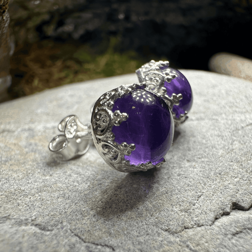 Innocence Post Earrings - Amethyst