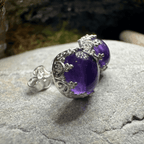 Innocence Post Earrings - Amethyst