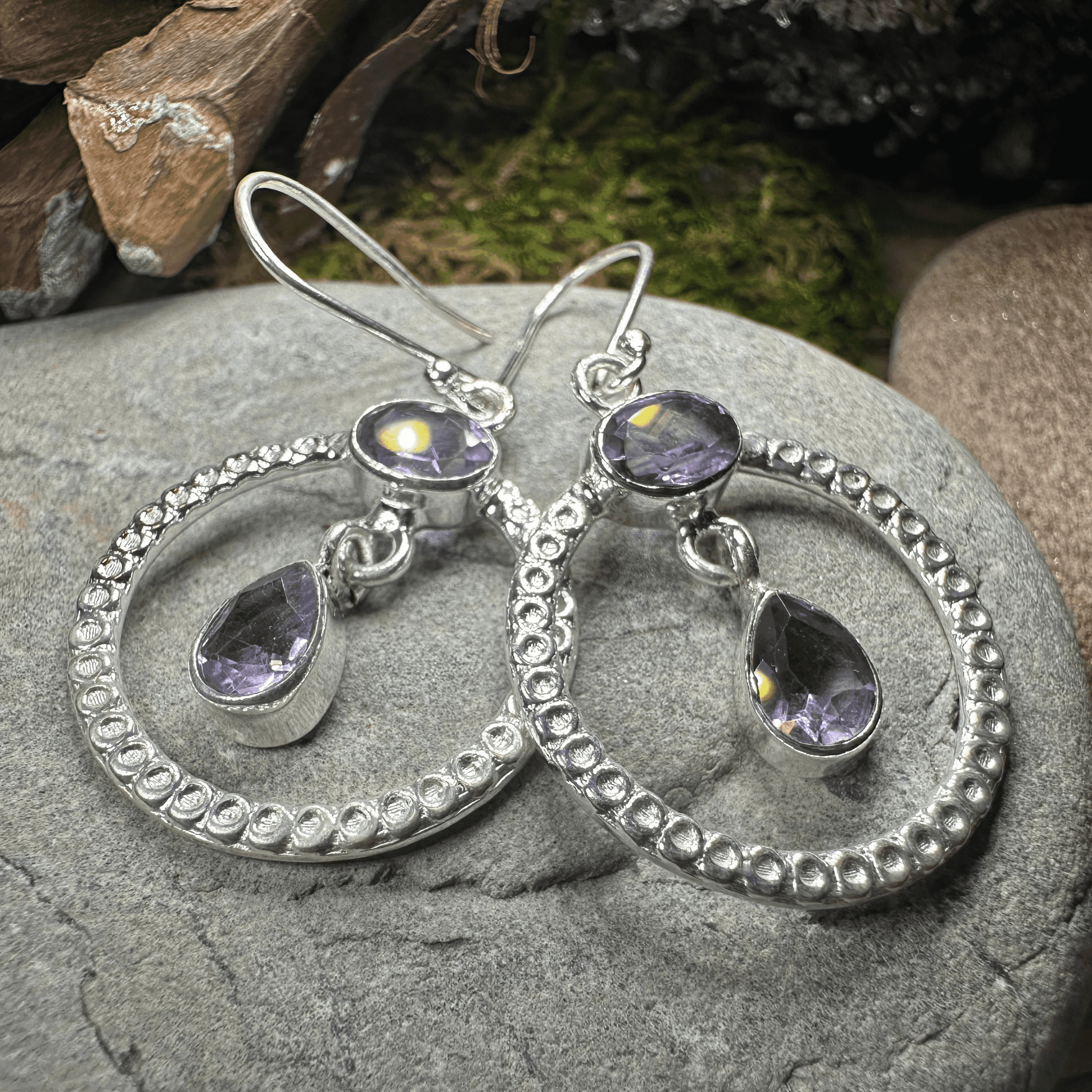 Briallen Gemstone Earrings - Amethyst
