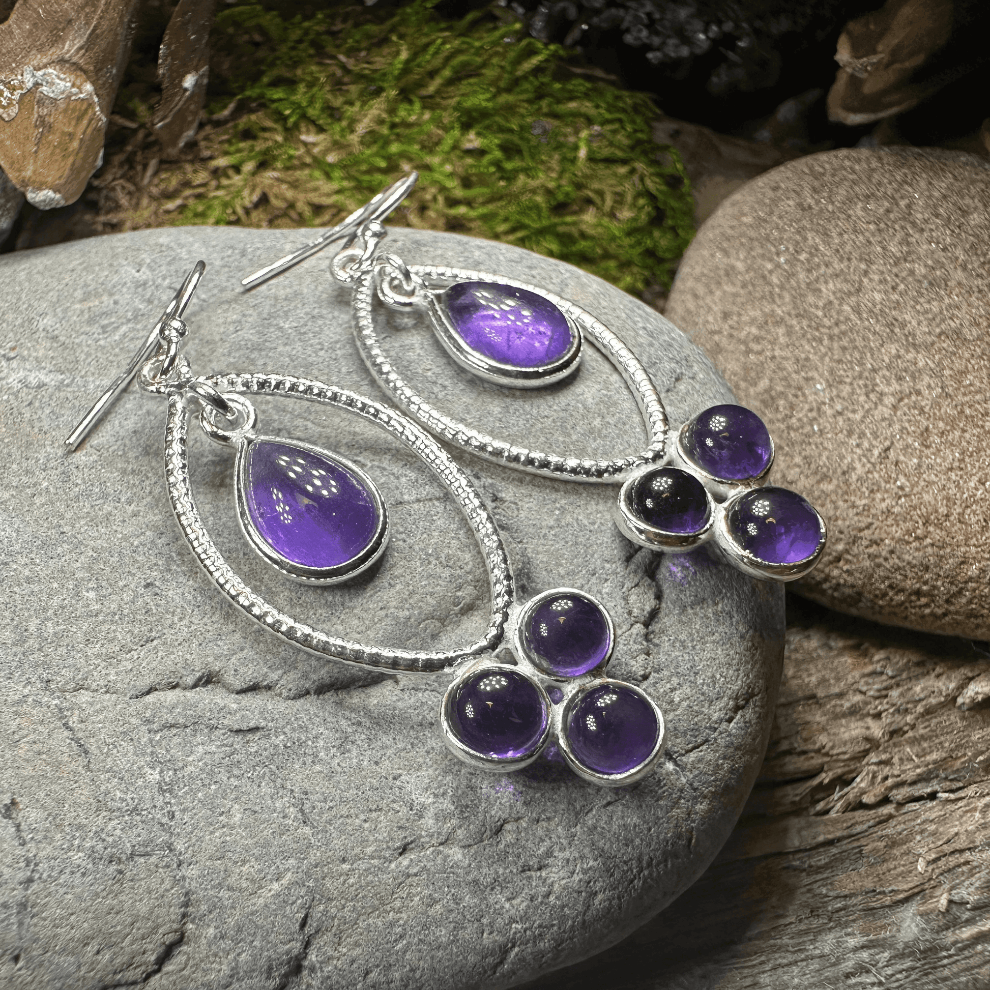 Brygid Celtic Goddess Earrings - Amethyst
