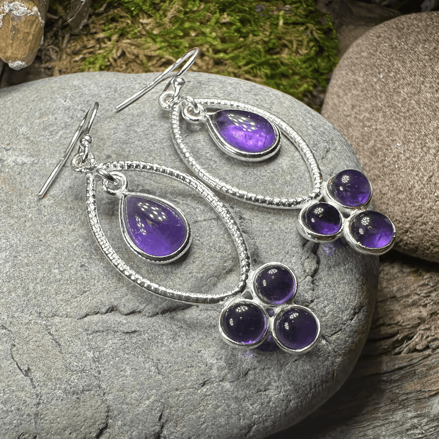 Brygid Celtic Goddess Earrings - Amethyst