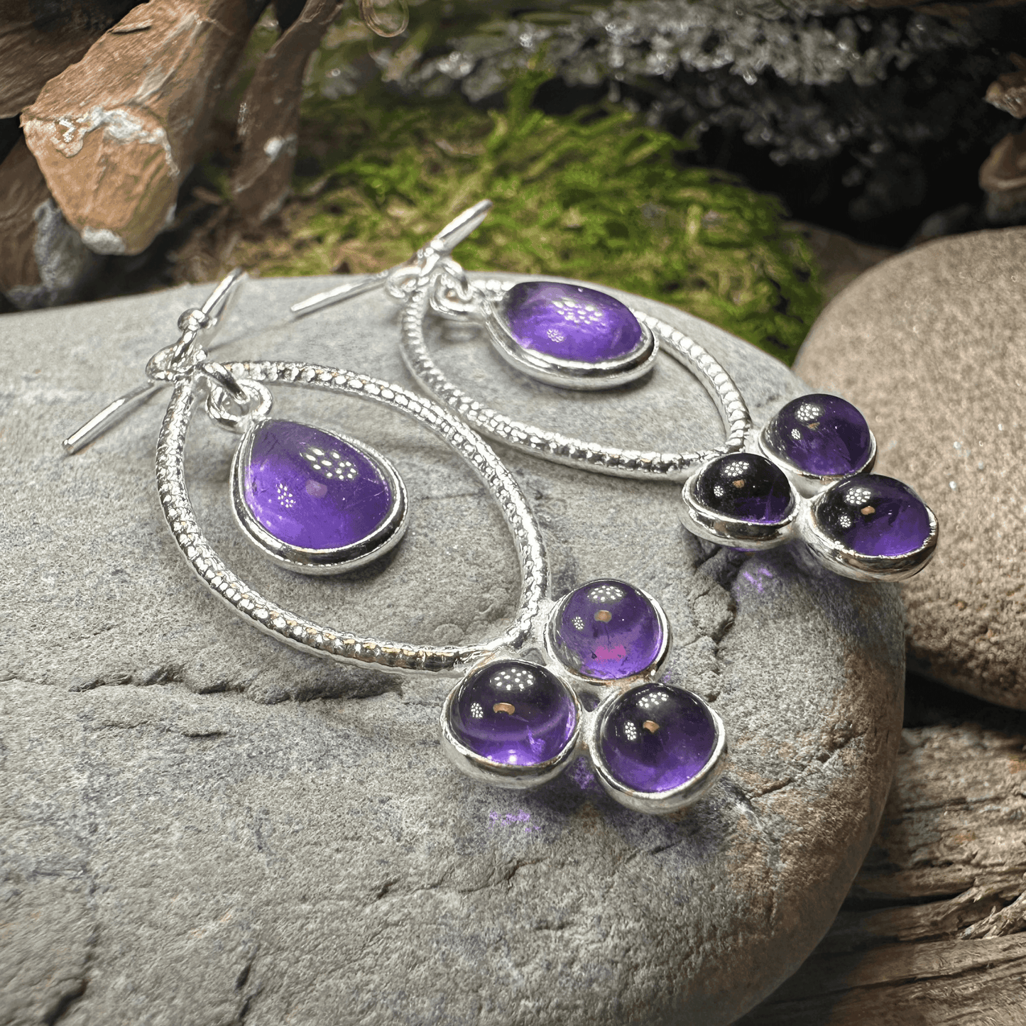 Brygid Celtic Goddess Earrings - Amethyst