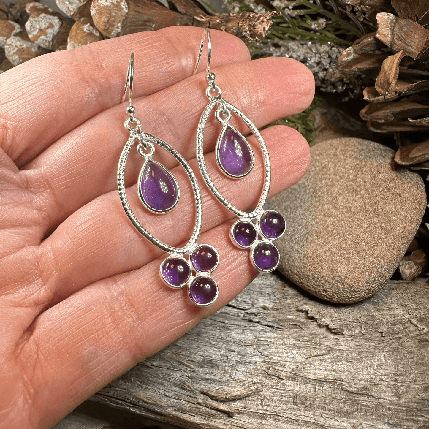 Brygid Celtic Goddess Earrings - Amethyst