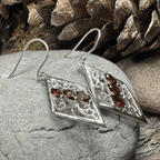 Mira Celtic Knot Earrings - Garnet