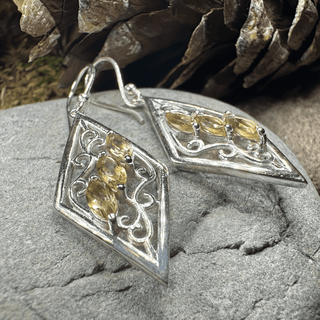 Mira Celtic Knot Earrings - Citrine