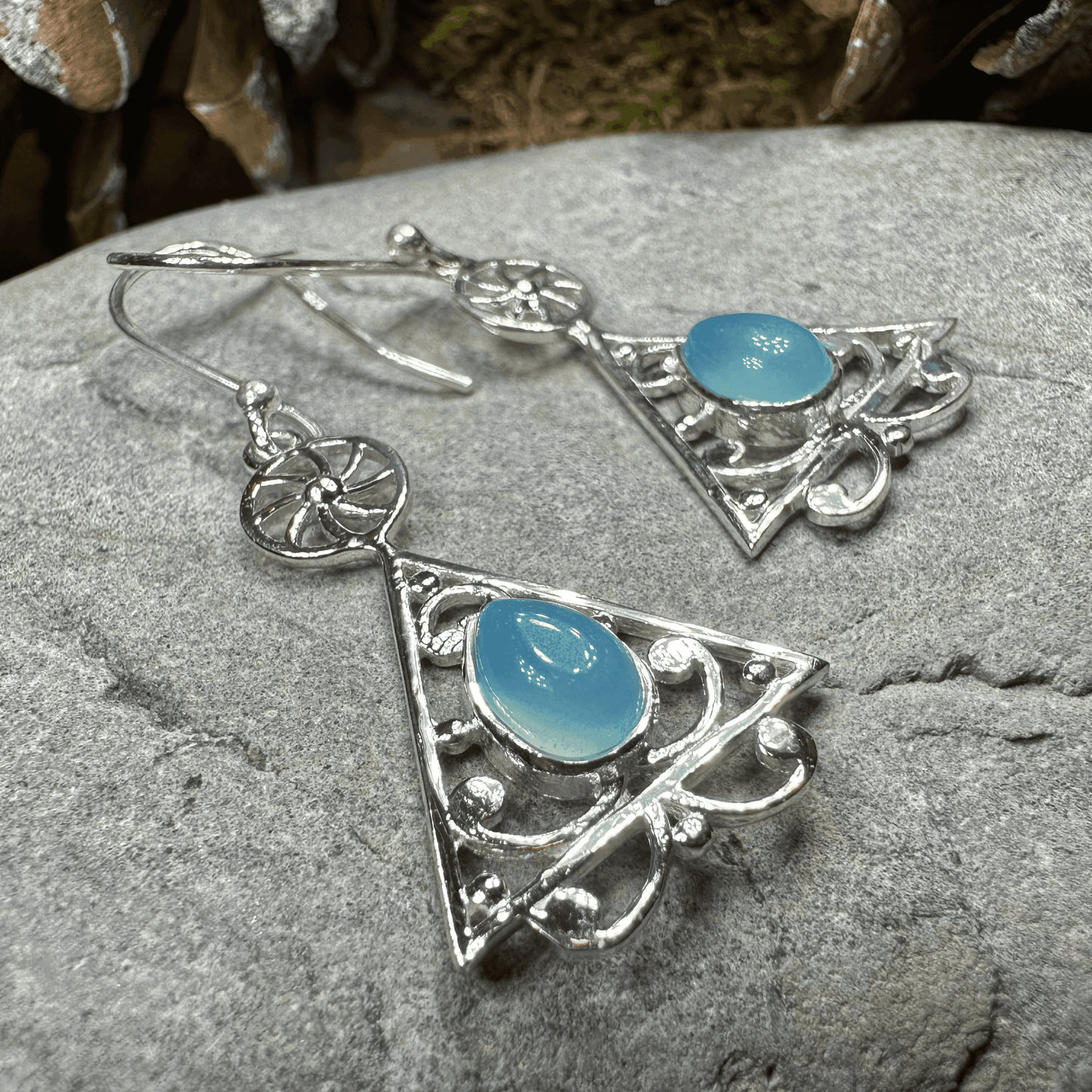 Celtic Wheel of Life Earrings - Moonstone