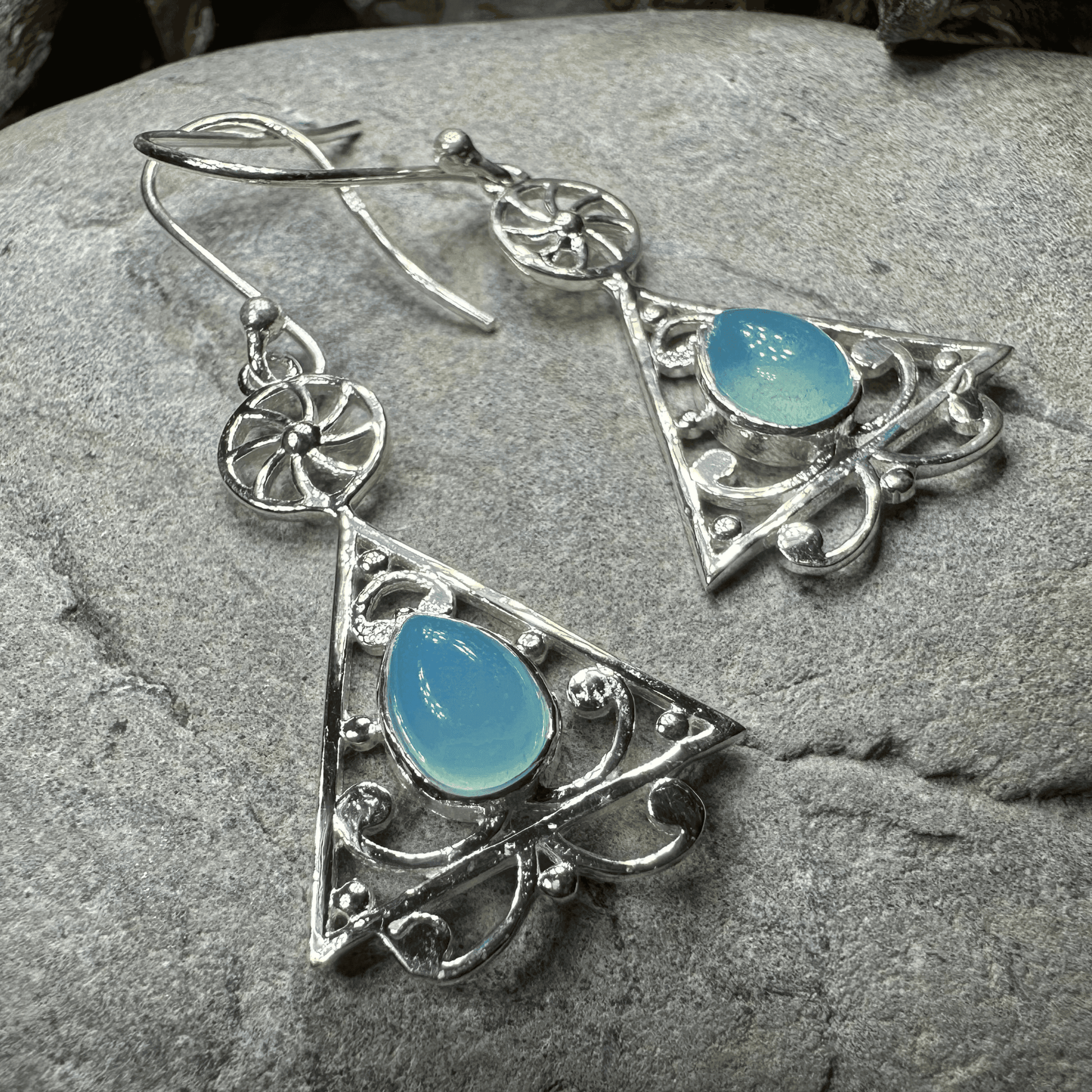 Celtic Wheel of Life Earrings - Moonstone