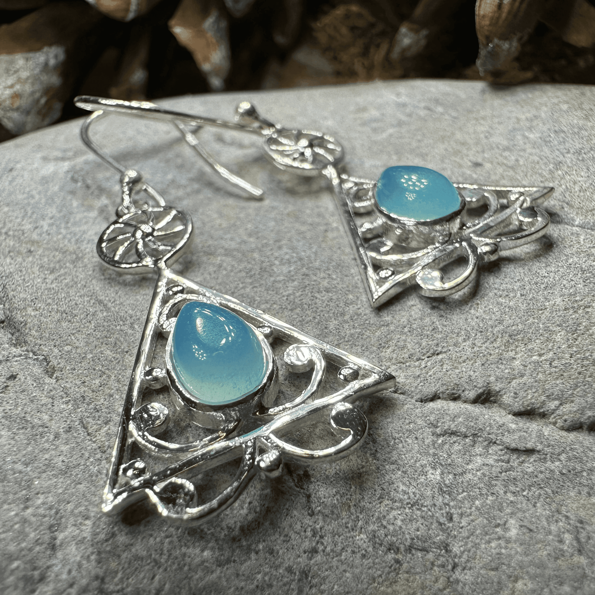 Celtic Wheel of Life Earrings - Moonstone