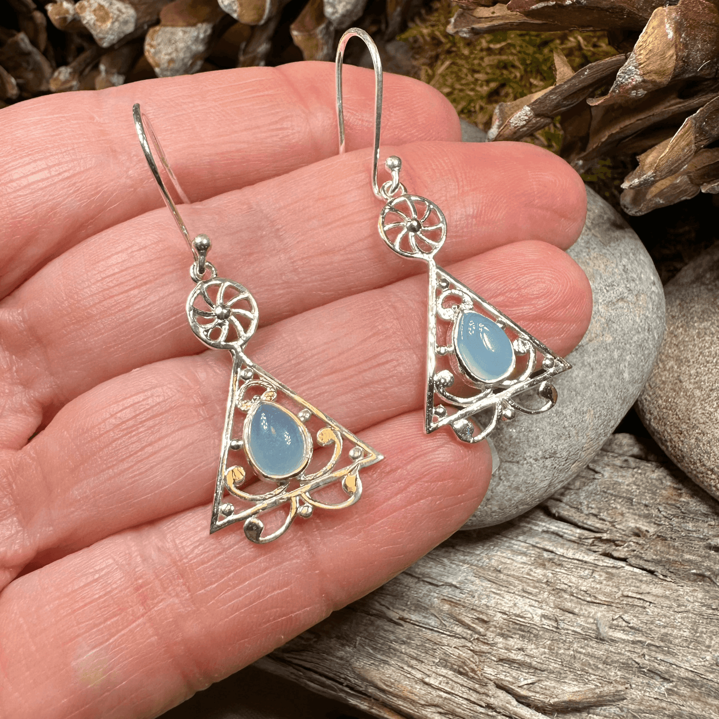 Celtic Wheel of Life Earrings - Moonstone