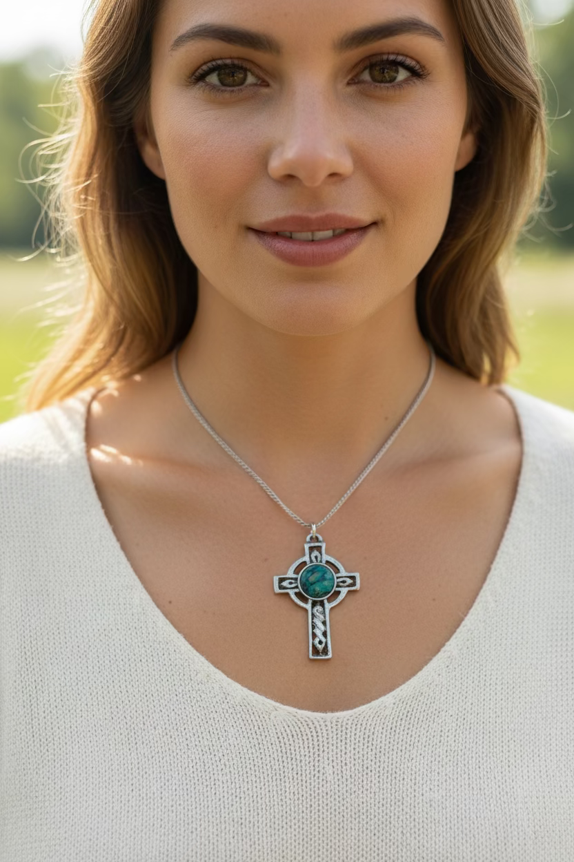 Heathergems Celtic Cross Necklace