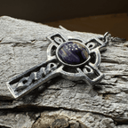 Heathergems Celtic Cross Necklace - Purple Multi