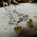 Teleri Triple Spiral Earrings - Garnet