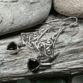 Teleri Triple Spiral Earrings - Garnet