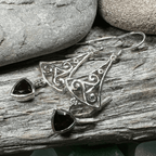 Teleri Triple Spiral Earrings - Garnet