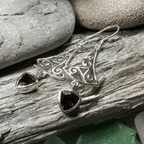Teleri Triple Spiral Earrings - Garnet