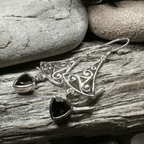 Teleri Triple Spiral Earrings - Garnet