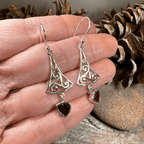 Teleri Triple Spiral Earrings - Garnet