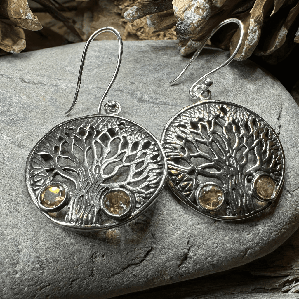 Eden Tree of Life Citrine Earrings - Citrine