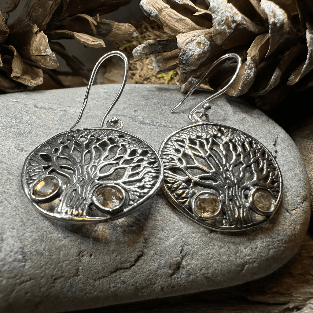 Eden Tree of Life Citrine Earrings - Citrine