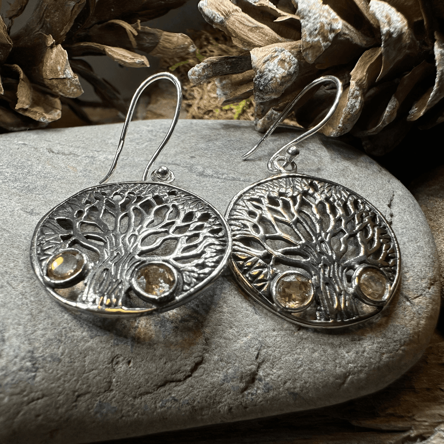 Eden Tree of Life Citrine Earrings - Citrine