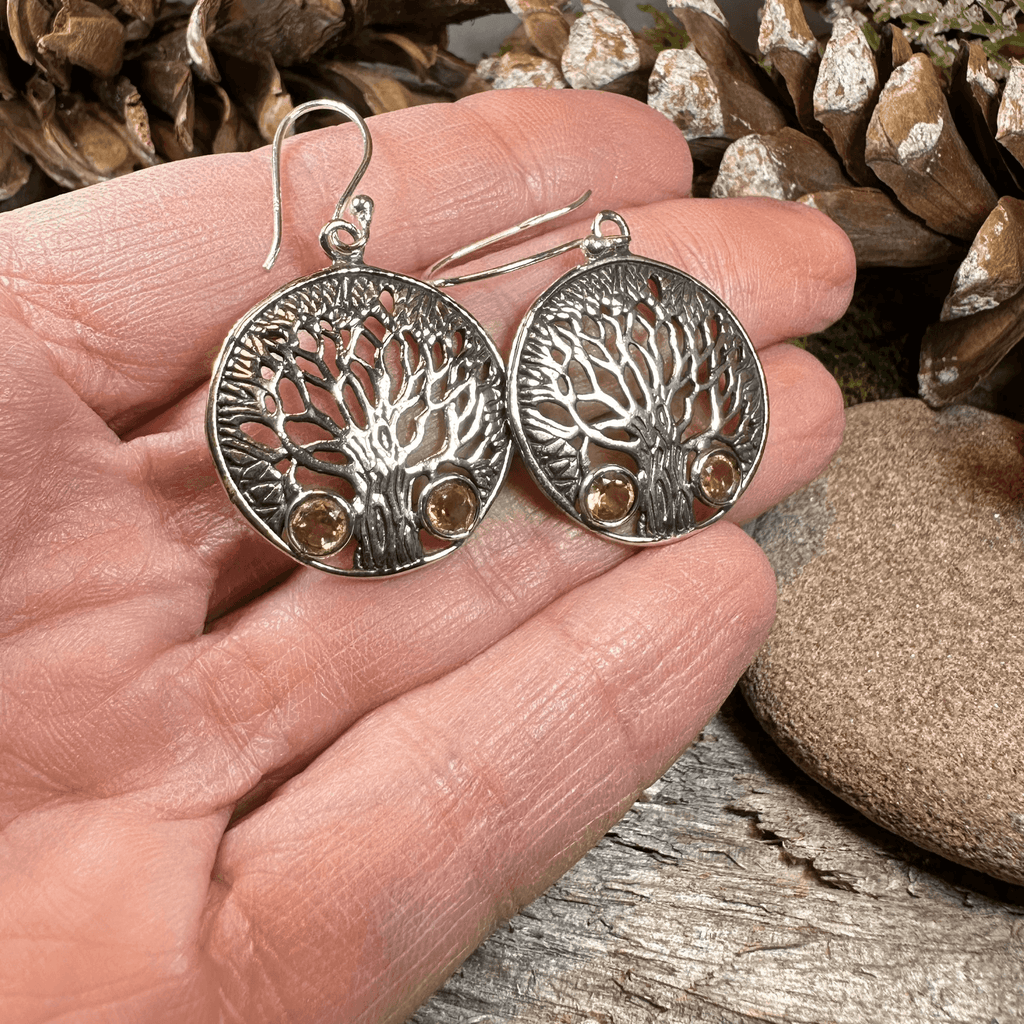 Eden Tree of Life Citrine Earrings - Citrine