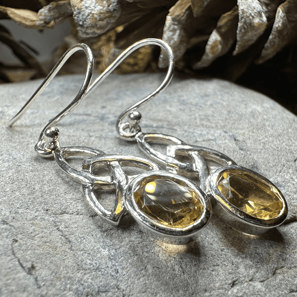 Hellena Trinity Knot Earrings - Topaz