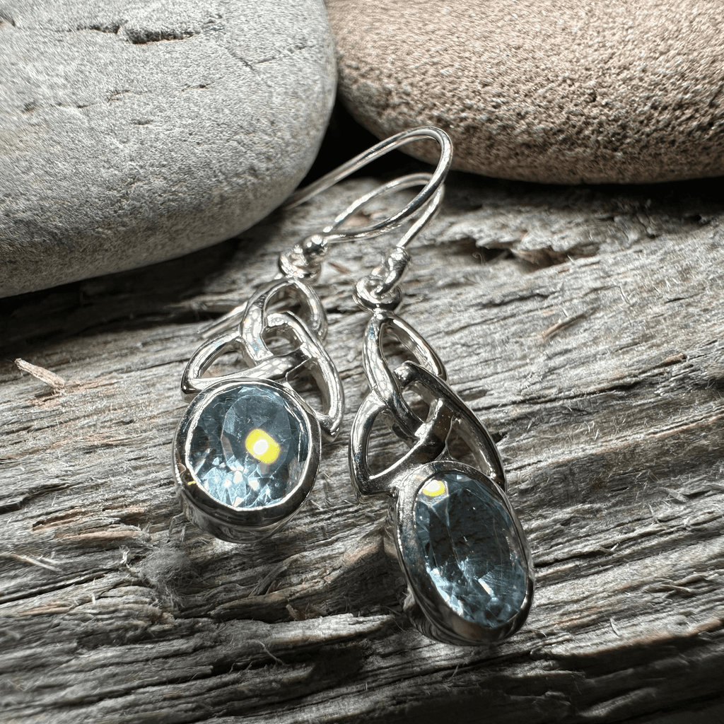 Hellena Trinity Knot Earrings - Topaz
