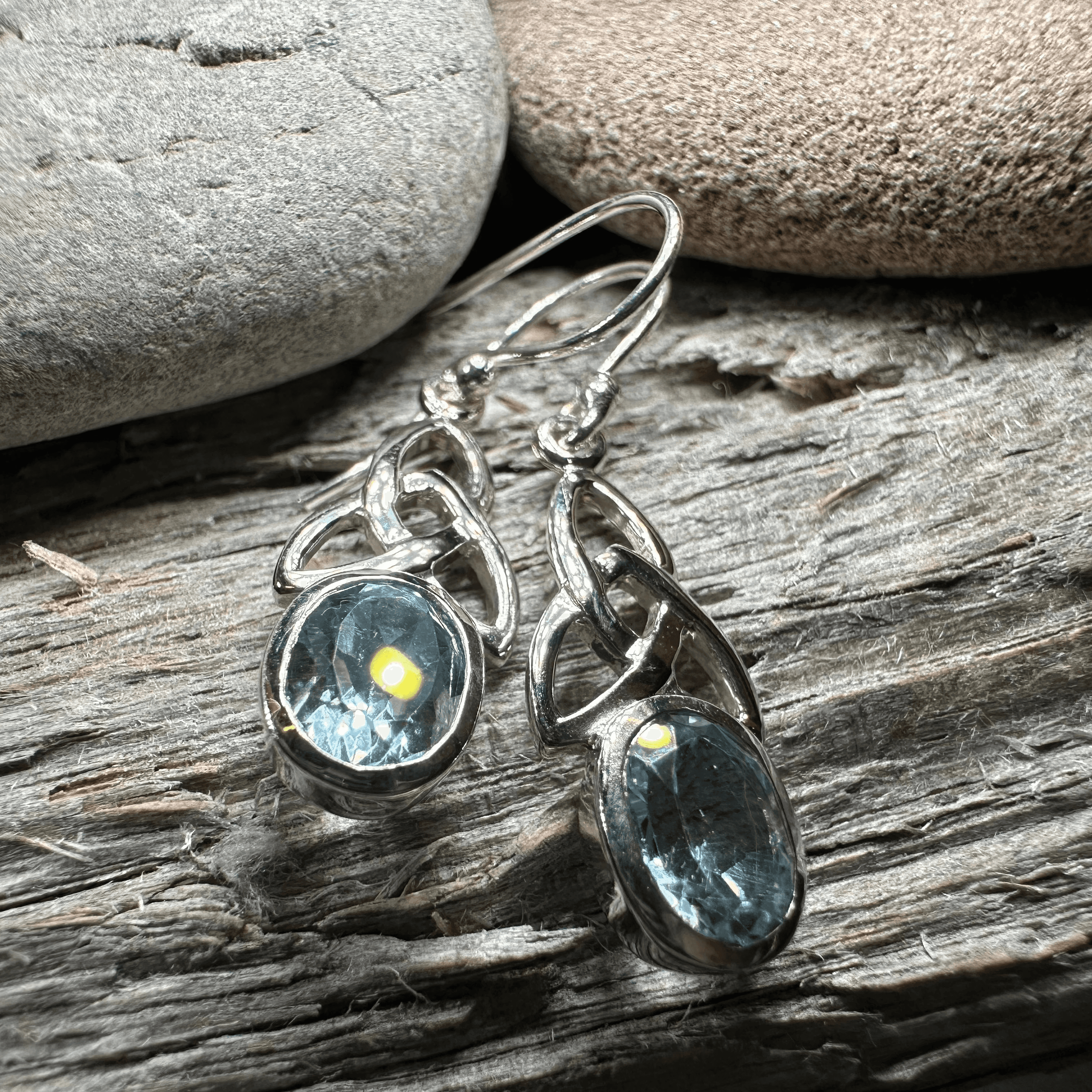 Hellena Trinity Knot Earrings - Topaz