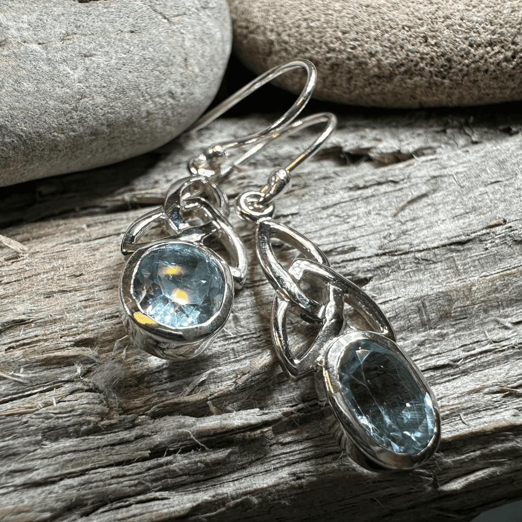 Hellena Trinity Knot Earrings - Topaz