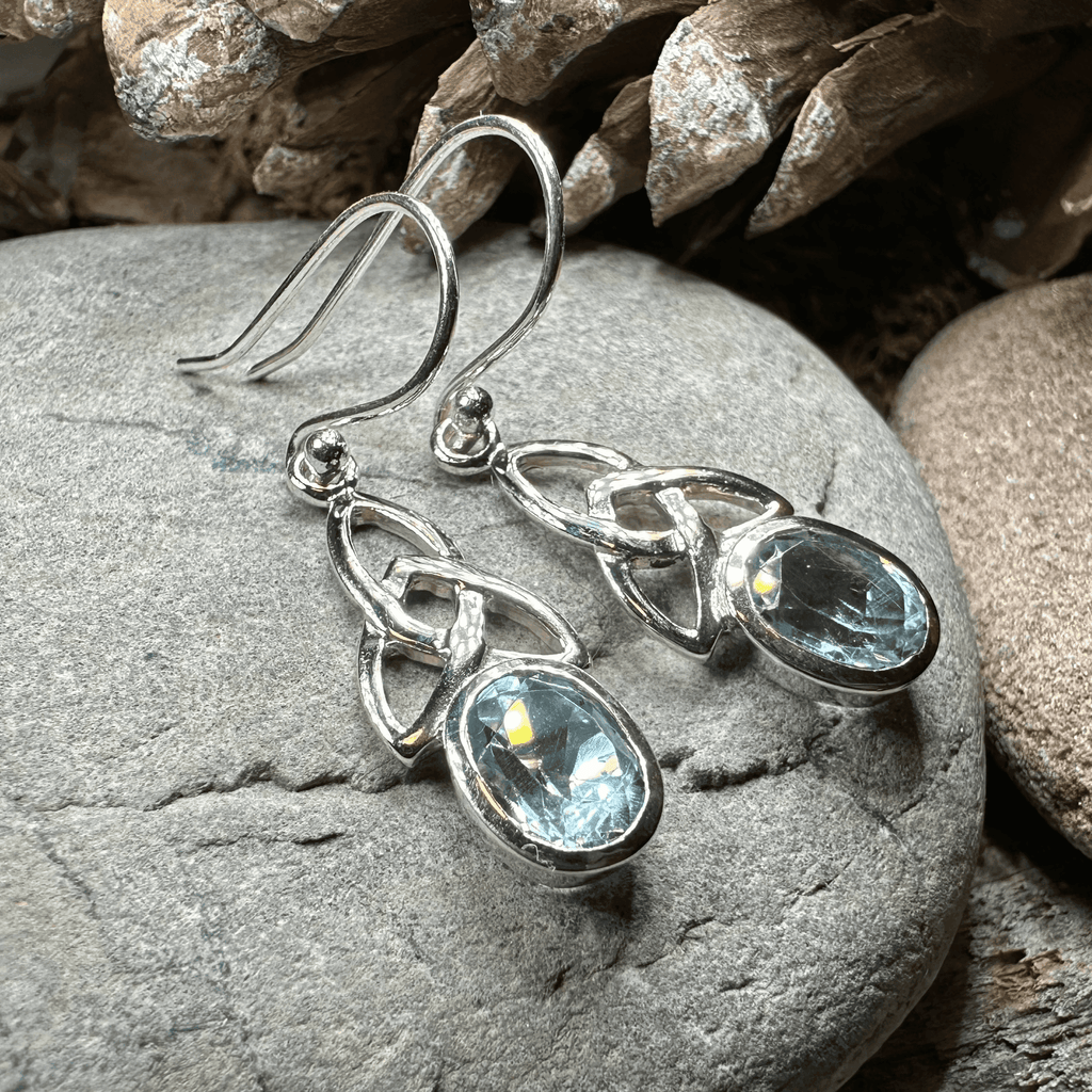 Hellena Trinity Knot Earrings - Topaz
