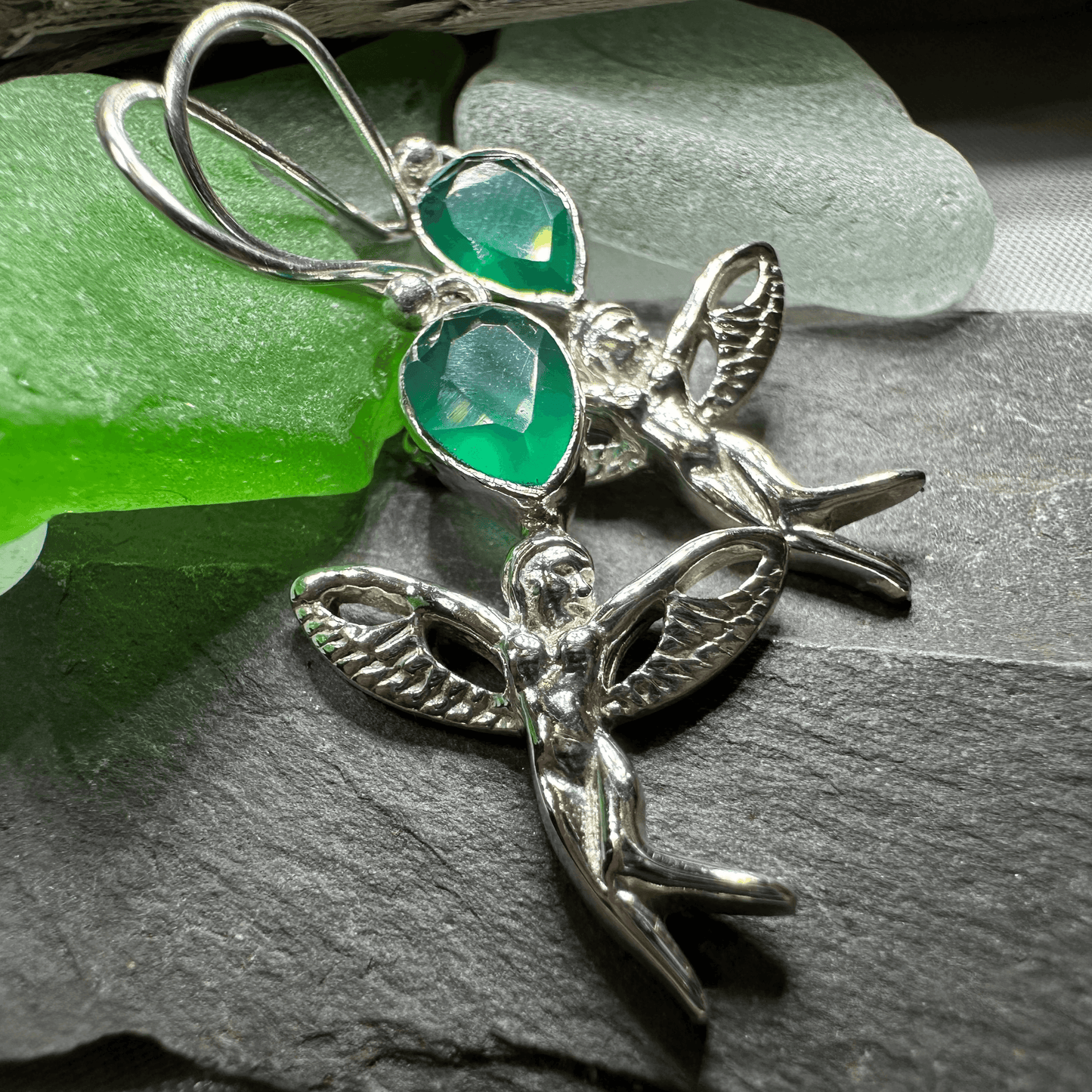 Telyn Celtic Fairy Earrings - Chalcedony