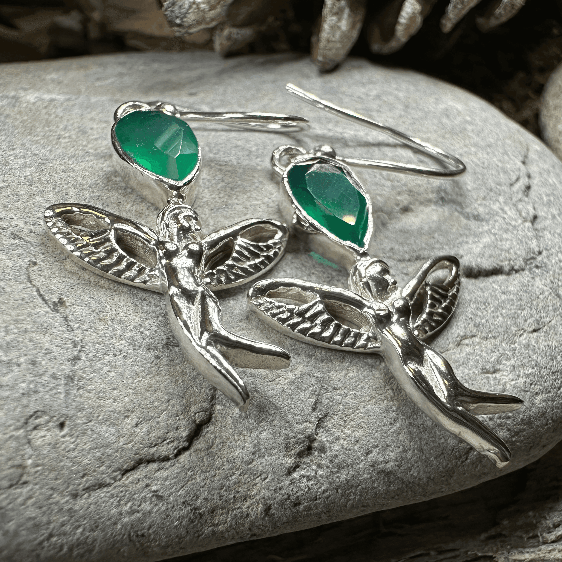 Telyn Celtic Fairy Earrings - Moonstone