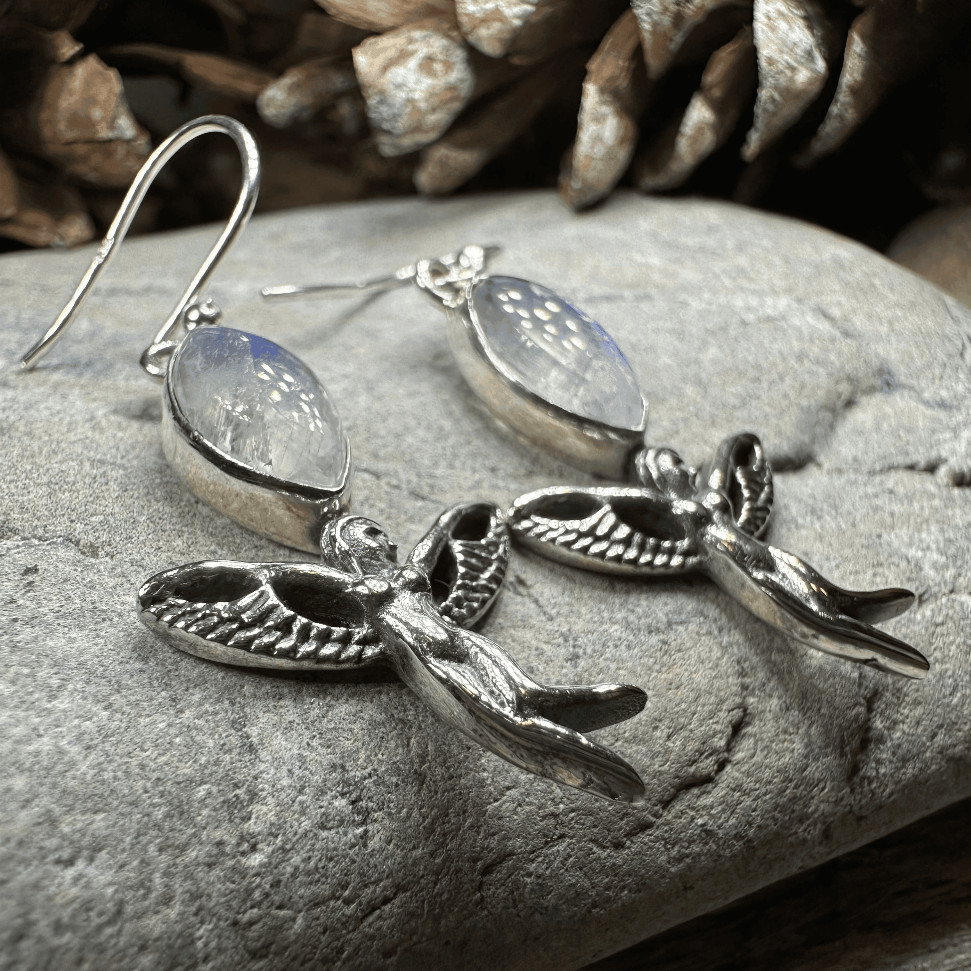 Telyn Celtic Fairy Earrings - Moonstone