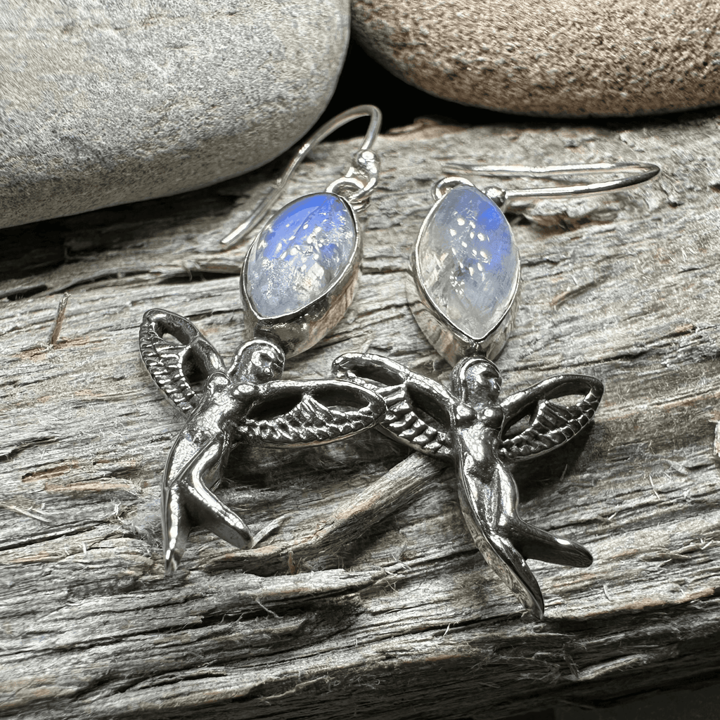 Telyn Celtic Fairy Earrings - Moonstone