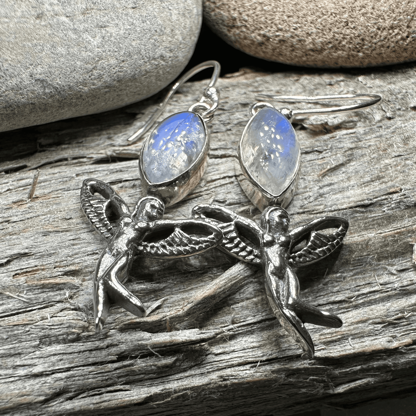 Telyn Celtic Fairy Earrings - Moonstone