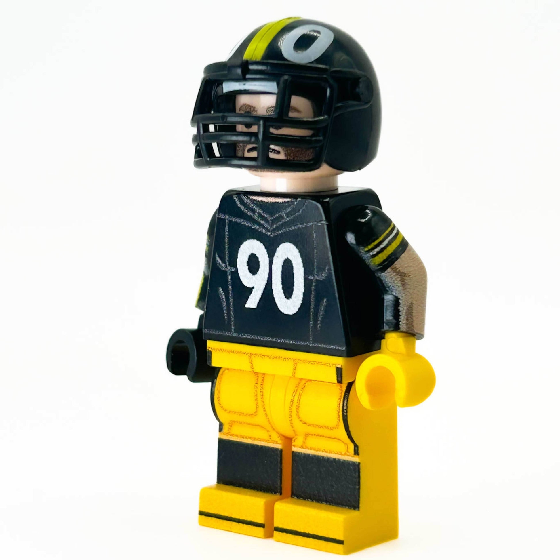 #90 LB Pittsburgh Football Player Minifig made using LEGO parts - B3 Customs - 