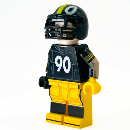 #90 LB Pittsburgh Football Player Minifig made using LEGO parts - B3 Customs - 