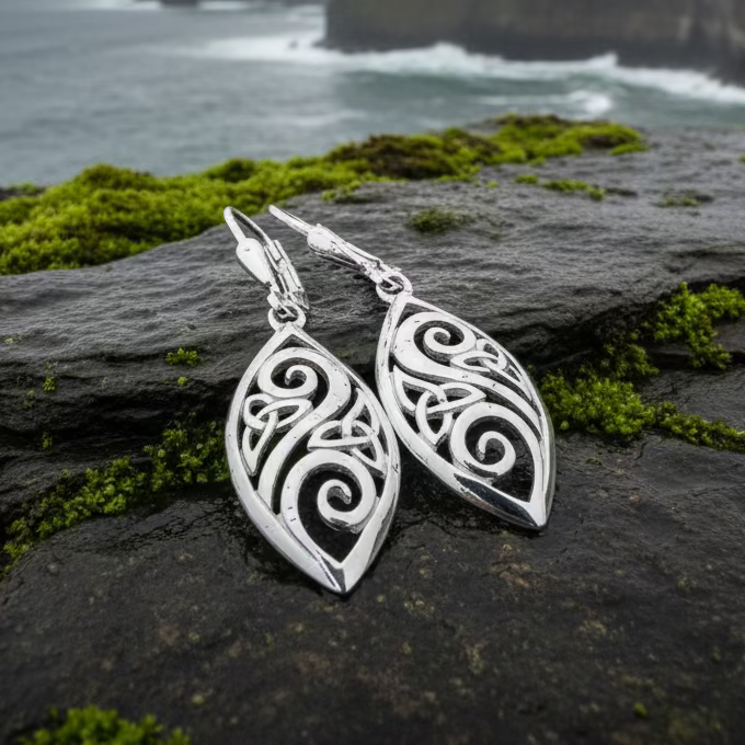 Marquise Trinity Knot Earrings