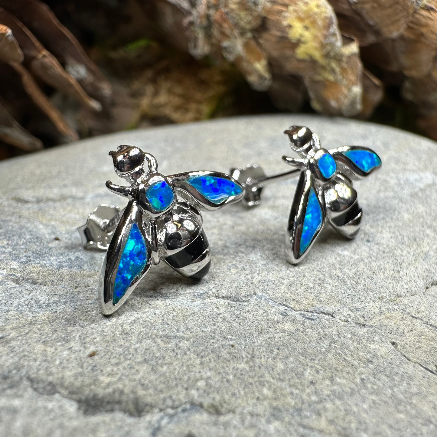 Opal Bee Stud Earrings