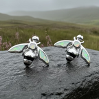 Opal Bee Stud Earrings