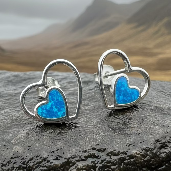Double Heart Stud Earrings