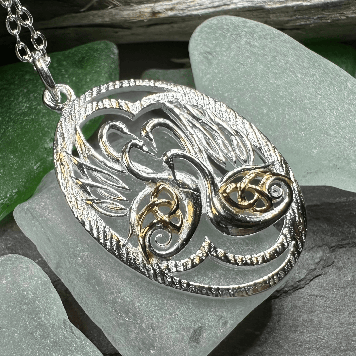 Golden Children of Lir Swan Necklace - 18