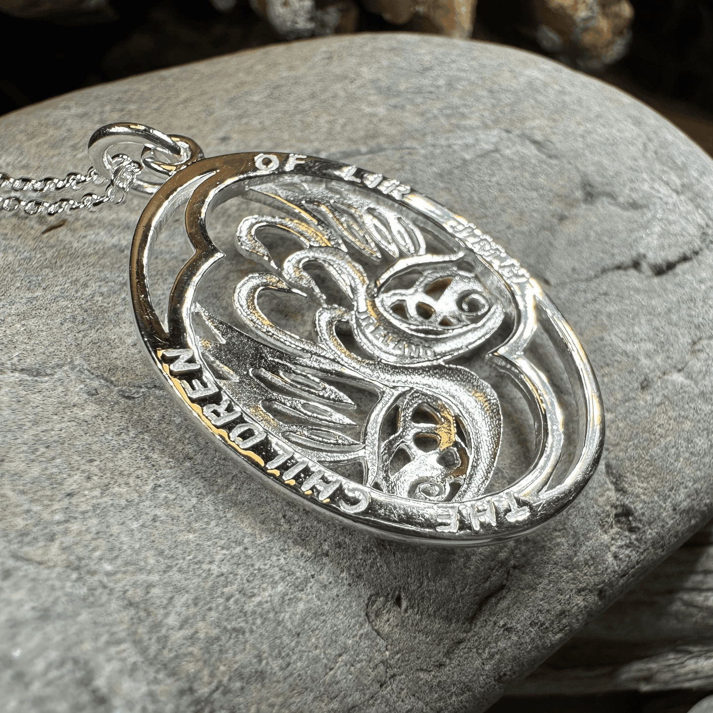 Golden Children of Lir Swan Necklace - 18