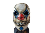 Genuine Leather Mask - Shattered Clown - Thick Straps w Velcro Included - Wide Mouth Edition